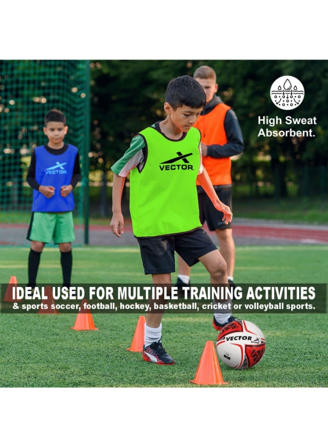 Vector X Training Bibs for Football Soccer Basketball Volleyball for Track and Field Play - Green, M - Image 2